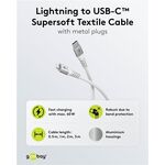 Lightning auf USB-C™ Supersoftes Textilkabel mit Metallsteckern, 2 m, 2m- VPE: 1