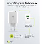 USB-C™ PD GaN Dual-Schnellladegerät (30 W) weiß, weiß- VPE: 1