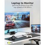 USB-C™-auf-HDMI™-Textilkabel 4K @ 60 Hz, 3 m, schwarz;silber, 3m- VPE: 1