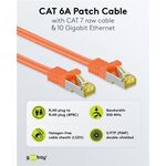 RJ45 Patchkabel CAT 6A S/FTP (PiMF), 500 MHz mit CAT 7 Rohkabel, orange, 0.25m- VPE: 1