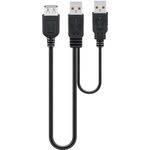 USB 2.0 Hi-Speed Dual-Power Kabel, schwarz, 0.3m- VPE: 1