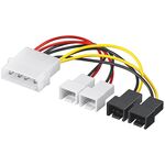 PC-Lüfter Stromkabel/Stromadapter, 5.25 Stecker zu Lüfter 2x 12 V/2x 5 V, 0.15m- VPE: 1