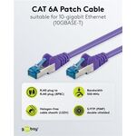 CAT 6A Patchkabel, S/FTP (PiMF), violett, 0.5m- VPE: 1