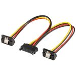 PC Y-Stromkabel/Stromadapter, SATA 1x Buchse zu 2x Stecker 90°, 0.2m- VPE: 1