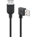 USB 2.0 Hi-Speed-Verlängerungskabel 90°, schwarz, 0.15m- VPE: 1
