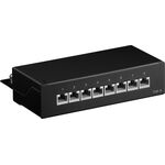 CAT 6 Mini/Desktop Patch Panel, 8 Port, (1 HE), Schwarz- VPE: 1