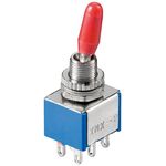 Kippschalter Miniatur, 2x EIN – EIN, 6 Pins, blaues Gehäuse- VPE: 1