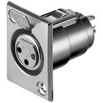 Mikrofon-Einbaubuchse, XLR-Buchse (3-Pin), 3Pin- VPE: 1
