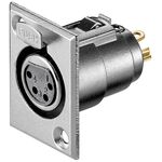 Mikrofon-Einbaubuchse, XLR-Buchse (4-Pin), 4Pin- VPE: 1
