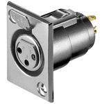 Mikrofon-Einbaubuchse, XLR-Buchse (3-Pin), 3Pin- VPE: 1