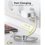 USB-A Dual-Ladegerät (12 W) weiß, Weiß- VPE: 1