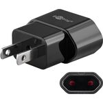 Reiseadapter Eurostecker auf USA/Japan, schwarz- VPE: 1