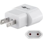Reiseadapter Eurostecker auf USA/Japan, weiß- VPE: 1