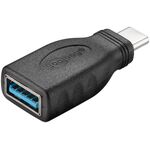 USB-C™/USB-A 3.0 OTG SuperSpeed-Adapter für Ladekabel, schwarz- VPE: 1