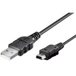 Mini USB Sync- und Ladekabel, Schwarz, 1m- VPE: 1