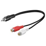 Audio Y-Kabeladapter, 1x Stereo-Cinch-Stecker zu 2x Cinch-Buchse, 0.2m- VPE: 1