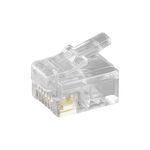 RJ12-Westernstecker für Flachkabel, 6 polig, RJ12-Stecker(6P6C)- VPE: 10