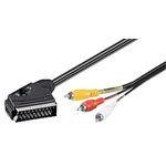 Adapterkabel, Scart zu Composite Audio Video, IN/OUT, 2m- VPE: 1