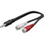 Audio-Kabeladapter 3,5 mm, Stecker zu Stereo-Cinch-Buchse, 0.2m- VPE: 1