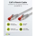 CAT 6 Patchkabel, S/FTP (PiMF), grau, 0.5m- VPE: 1