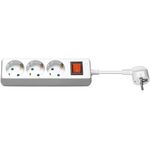 Steckdosenleiste 3-fach mit Schalter, 1,5 m, weiß, 1.5m- VPE: 1