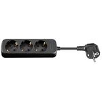 Steckdosenleiste 3-fach, 1,5 m, schwarz, 1.5m- VPE: 1