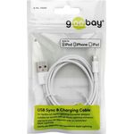 Lightning USB Lade- und Synchronisationskabel, 1 m, weiß, 1m- VPE: 1