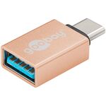 USB-C™/USB-A 3.0 OTG SuperSpeed-Adapter für Ladekabel, gold, Gold- VPE: 1