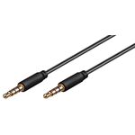Audio Verbindungskabel AUX, 3,5 mm Stereo 4-pol., Slim, CU, 1.5m- VPE: 1