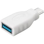 USB-C™/USB-A 3.0 OTG SuperSpeed-Adapter für Ladekabel, weiß- VPE: 1