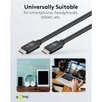 USB-C™-Kabel, USB 3.2, 4K/60 Hz, 60 W, 5 Gbit/s, Power Delivery, 1 m, 1m- VPE: 1