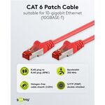 CAT 6 Patchkabel, S/FTP (PiMF), rot, 1m- VPE: 1