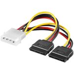 PC Stromkabel Y-Form, 5.25-Stecker auf 2x SATA, 0.13m- VPE: 1