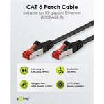 CAT 6 Patchkabel, S/FTP (PiMF), schwarz, 0.5m- VPE: 1