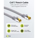 RJ45 Patchkabel CAT 6A S/FTP (PiMF), 500 MHz mit CAT 7 Rohkabel, grau, 0.5m- VPE: 1