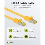 RJ45 Patchkabel CAT 6A S/FTP (PiMF), 500 MHz mit CAT 7 Rohkabel, gelb, 1m- VPE: 1