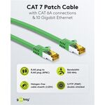 RJ45 Patchkabel CAT 6A S/FTP (PiMF), 500 MHz mit CAT 7 Rohkabel, grün, 1m- VPE: 1