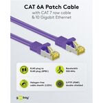RJ45 Patchkabel CAT 6A S/FTP (PiMF), 500 MHz mit CAT 7 Rohkabel, violett, 1m- VPE: 1