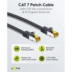 RJ45 Patchkabel CAT 6A S/FTP (PiMF), 500 MHz mit CAT 7 Rohkabel, schwarz, 3m- VPE: 1