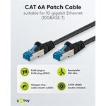 CAT 6A Patchkabel, S/FTP (PiMF), schwarz, 1m- VPE: 1