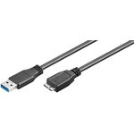 USB-3.0-Kabel mit Micro-B, schwarz, 1m- VPE: 1