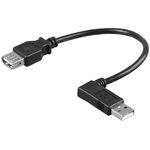 USB 2.0 Hi-Speed-Verlängerungskabel 90°, schwarz, 0.3m- VPE: 1