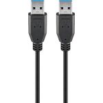 USB-A-Kabel, USB 3.0, 0,5 m, schwarz, 0.5m- VPE: 1