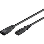 Verlängerungskabel C7/C8, 2 m, Schwarz, (2*0,75 mm²), Schwarz- VPE: 1