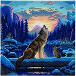 Crystal Art Heulende Wölfe 30x30 cm