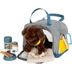 Hund mit Tasche und Pflege-Set