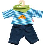 Pu-Jeans mit Streifenshirt, Gr. 35-45cm