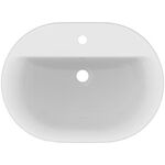IDS Einbauwaschtisch CONNECT ov 1 Hahnloch mit Überlauf 620mm weiß IDEAL STANDARD