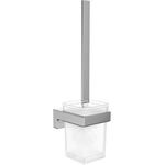 Emco Toilettenbürstengarnitur CUE Wandmodell, Kristallglas satiniert chrom EMCO