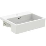 IDS Halbeinbau-Waschtisch EXTRA m ÜL 1 Hahnloch 500x420x150mm seidenweiß IDEAL STANDARD